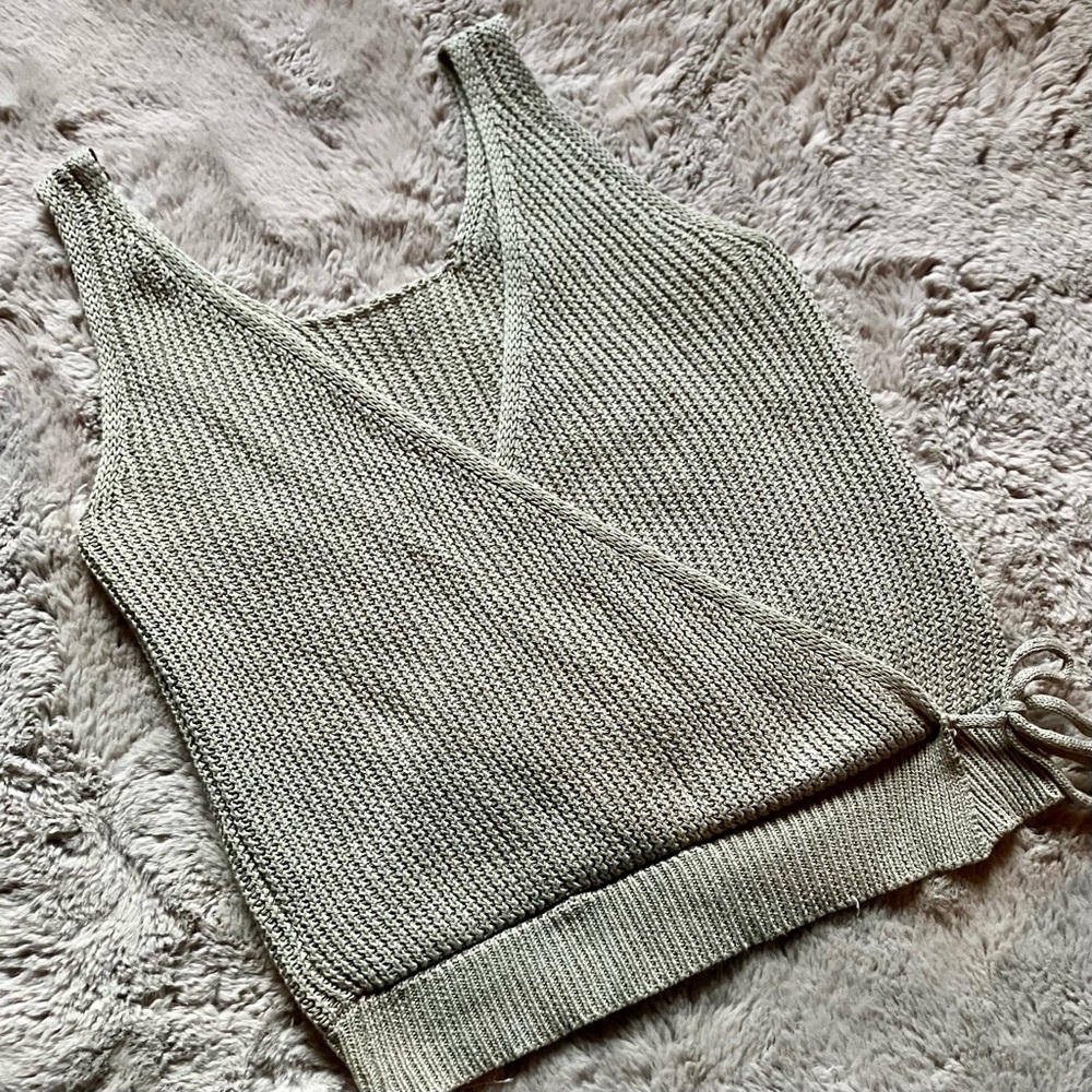 Moon & Maddison reversible 100% cotton knit wrap front tank